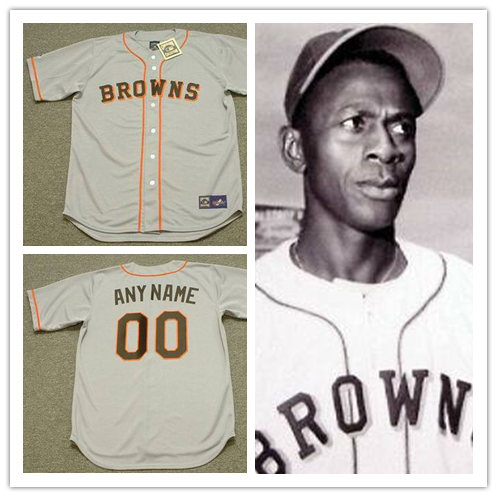 Men's St. Louis Browns Custom 1951 Grey Stripes MITCHELL & NESS Cooperstown Throwback Jersey 