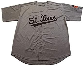 Men's St. Louis Browns Custom 1953 Grey MITCHELL & NESS Cooperstown Throwback Jersey 