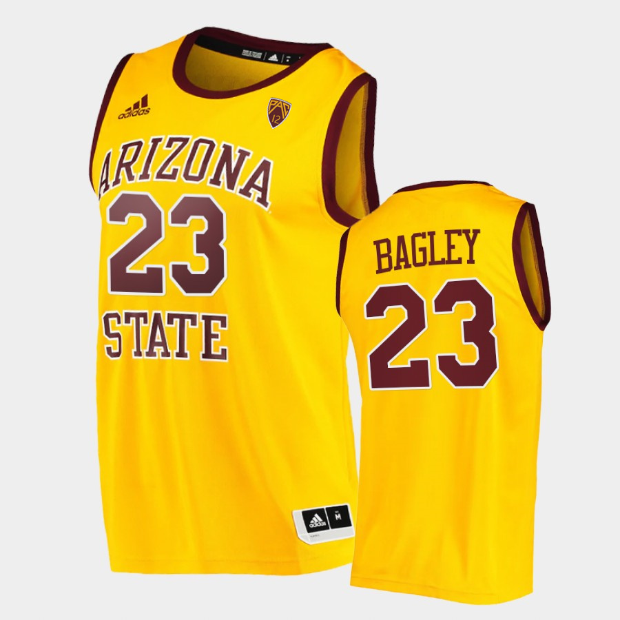 Men's Arizona State Sun Devils #23 Marcus Bagley Adidas Yellow Retro College Basketball Player Jersey