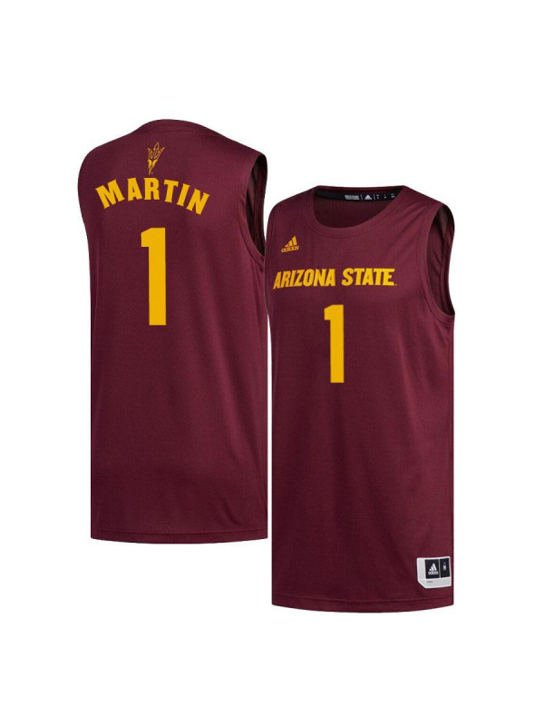 Men's Arizona State Sun Devils #1 Remy Martin Adidas Full Maroon College Basketball Jersey
