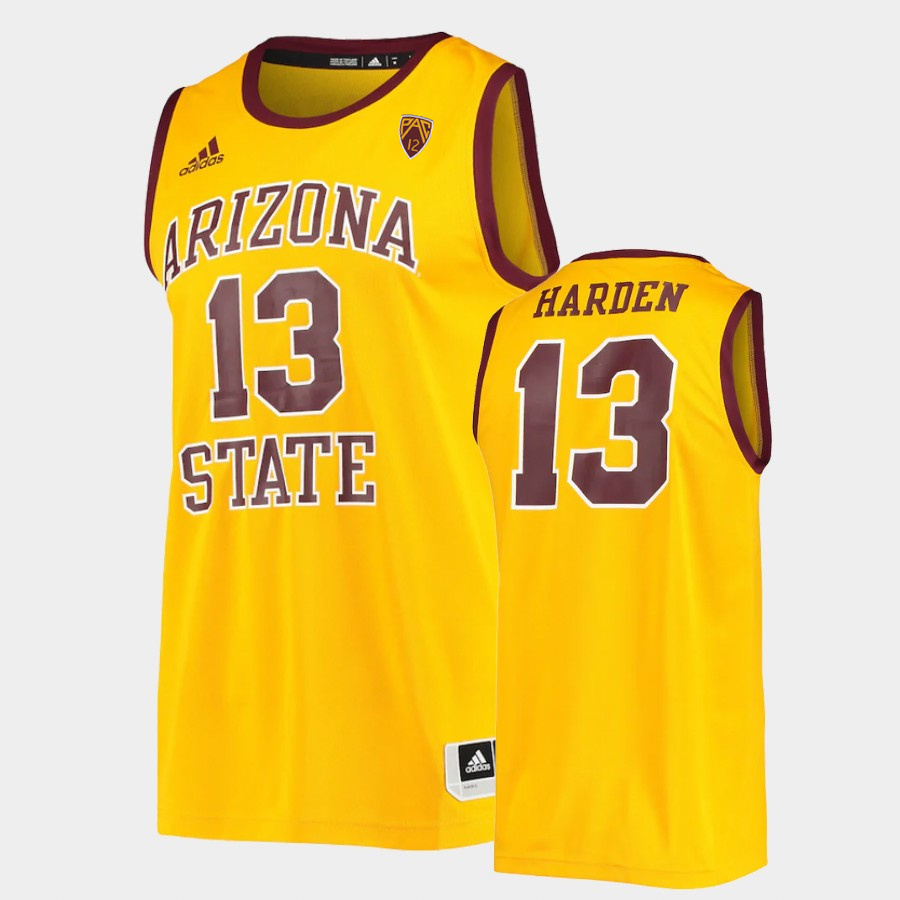 Men Arizona State Sun Devils #13 James Harden Adidas Yellow Retro College Basketball Player Jersey