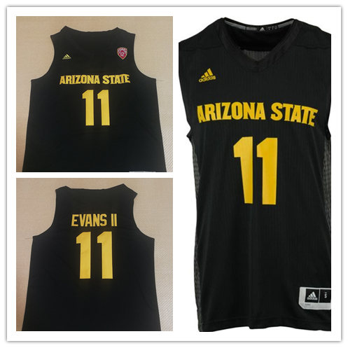 Men's Arizona State Sun Devils #11 Shannon Evans II Adidas 2018 Black College Basketball  Jersey