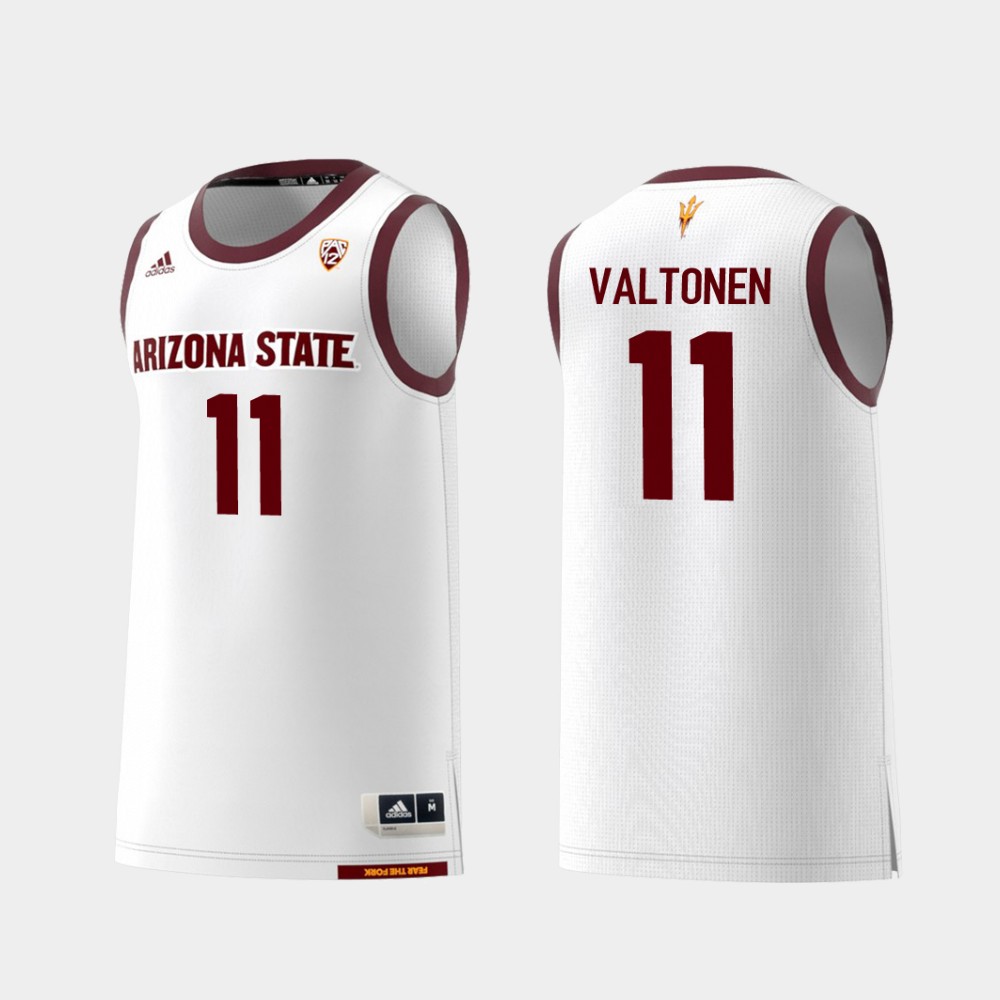 Men's Arizona State Sun Devils #11 Elias Valtone Adidas 2018 White Alumni College Basketball Jersey
