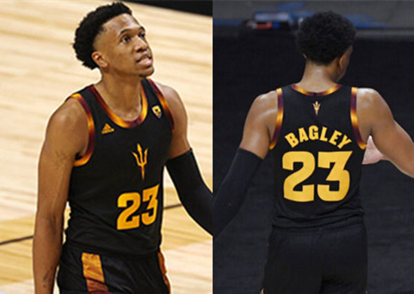 Men's Arizona State Sun Devils #23 Marcus Bagley Adidas  2021 Black Gold College Basketball Game Jersey