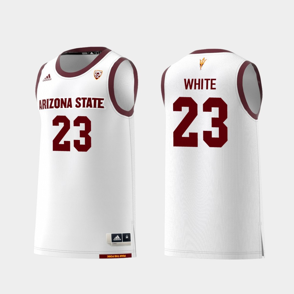 Men's Arizona State Sun Devils #23 Romello White Adidas 2018 White Alumni College Basketball Jersey