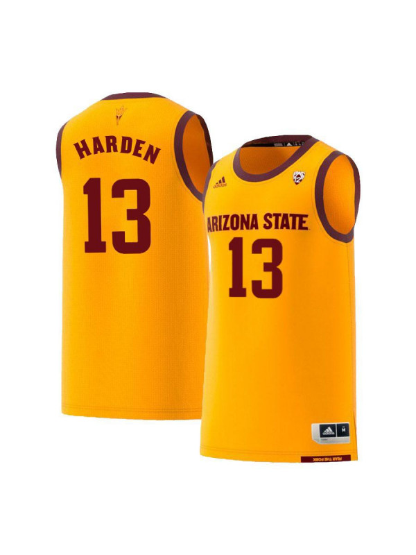Men's Arizona State Sun Devils #13 James Harden Adidas 2018 Yellow Alumni College Basketball Jersey