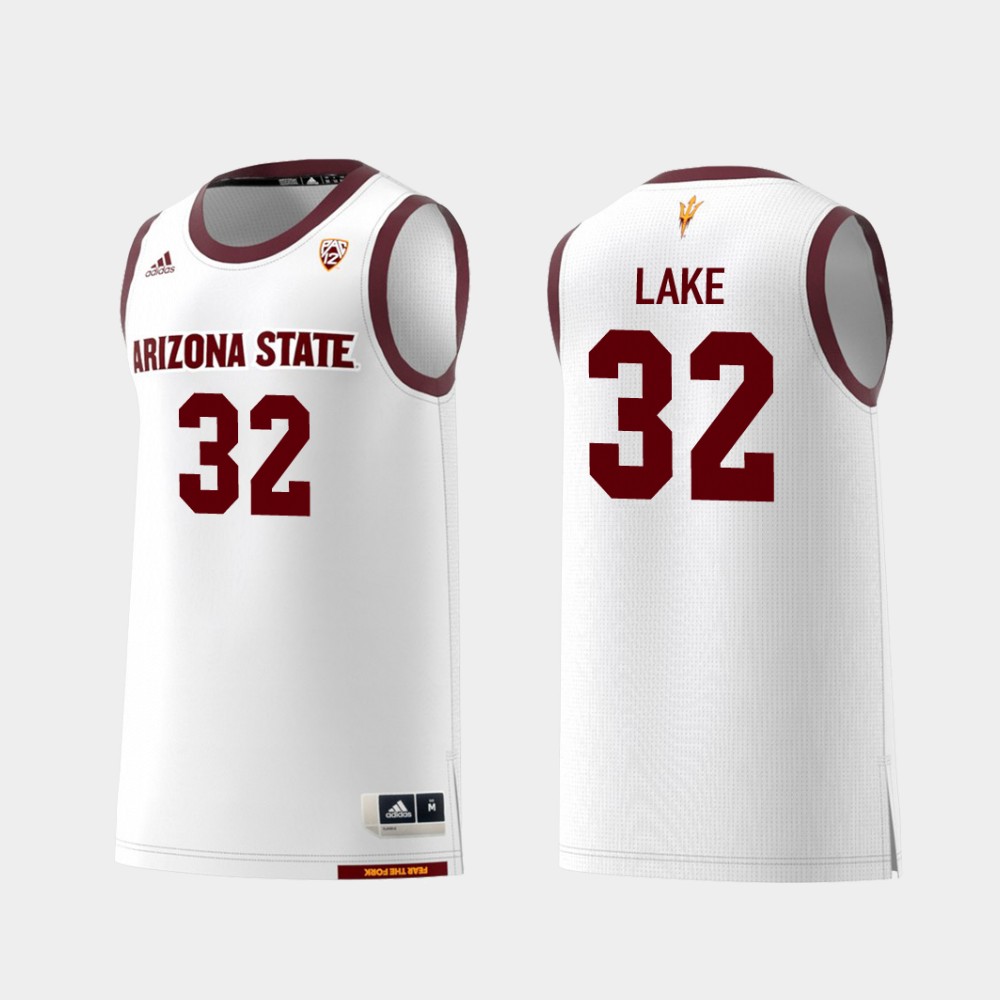 Men's Arizona State Sun Devils #32 De'Quon Lake Adidas 2018 White Alumni College Basketball Jersey