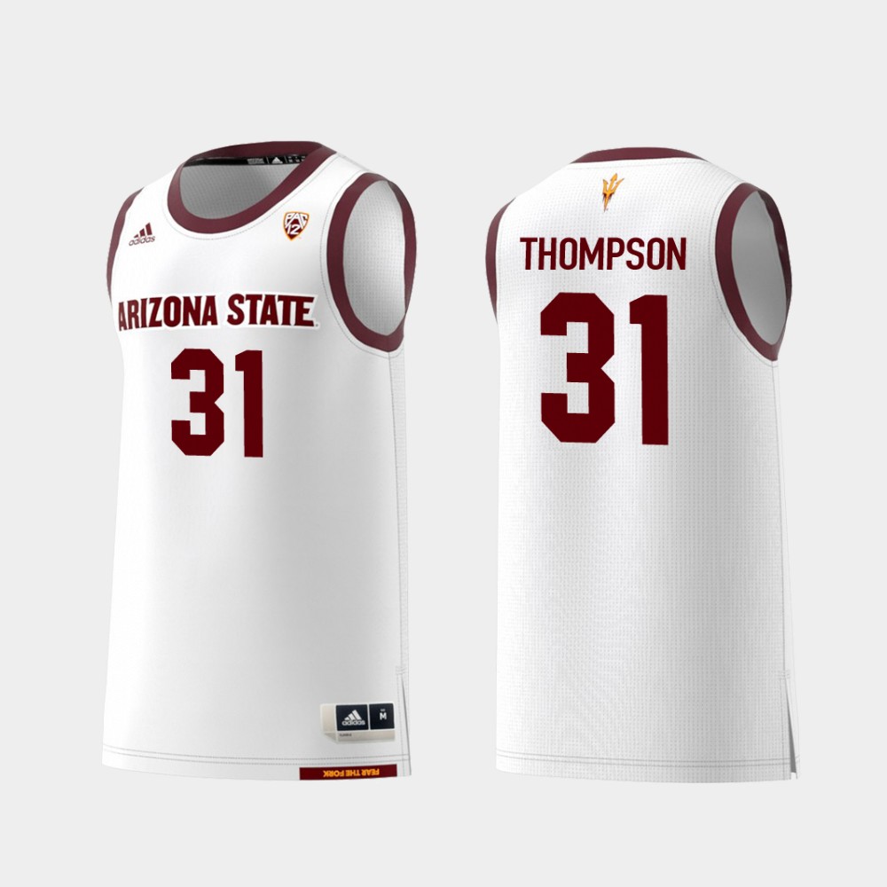 Men's Arizona State Sun Devils #31 Trevor Thompson Adidas 2018 White Alumni College Basketball Jersey