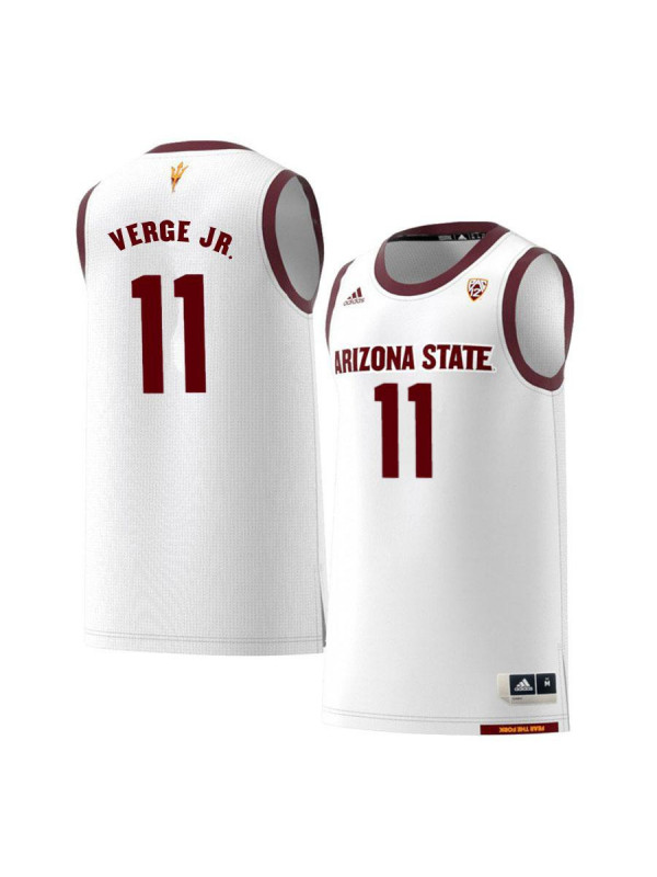 Men's Arizona State Sun Devils #11 Alonzo Verge Jr. Adidas 2018 White Alumni College Basketball Jersey
