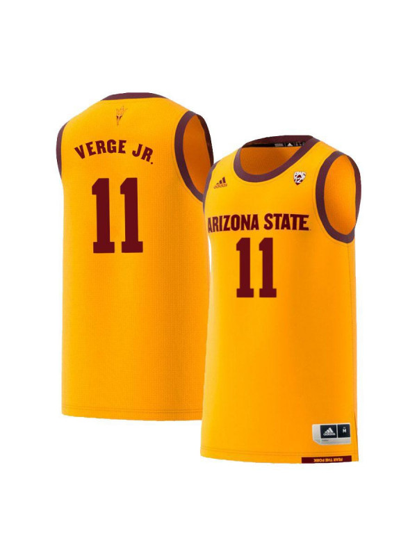 Men's Arizona State Sun Devils #11 Alonzo Verge Jr. Adidas 2018 Yellow Alumni College Basketball Jersey