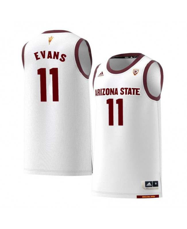 Men's Arizona State Sun Devils #11 Shannon Evans II Adidas 2018 White Alumni College Basketball Jersey