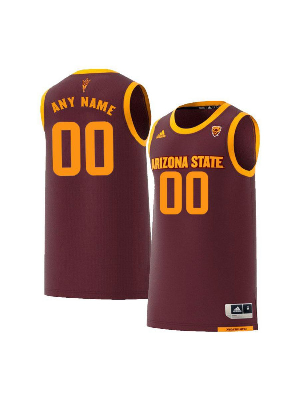 Men's Arizona State Sun Devils  Custom Adidas 2018 Maroon Alumni College Basketball Jersey