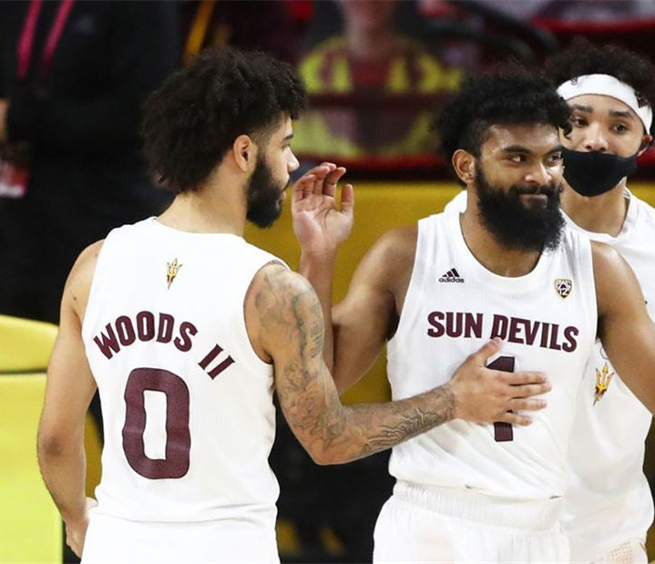 Men's Arizona State Sun Devils Custom Adidas Full White Sun Devils BasketballJersey