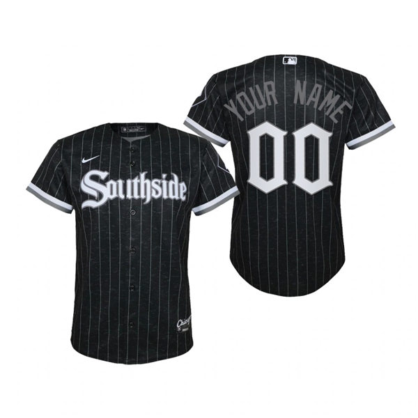 Youth Chicago White Sox Custom Stitched Nike Black 2021 MLB City Connect Jersey