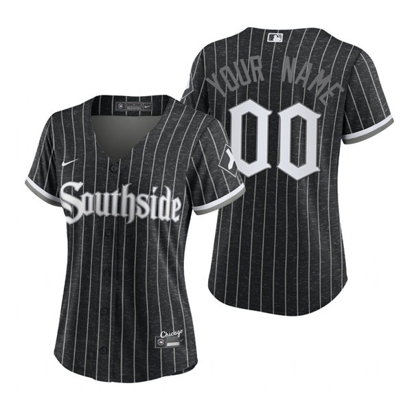 Women's Chicago White Sox Custom Stitched Nike Black 2021 MLB City Connect Jersey