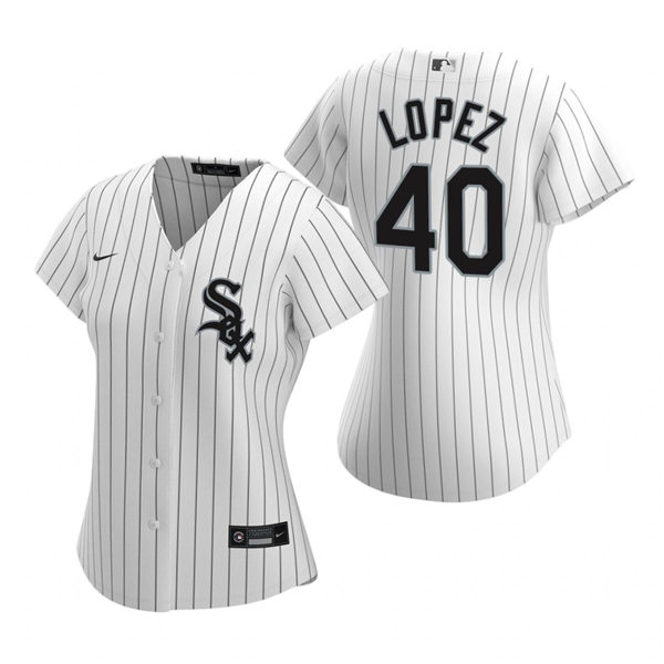 Women's Chicago White Sox #40 Reynaldo Lopez Nike White Home Jersey