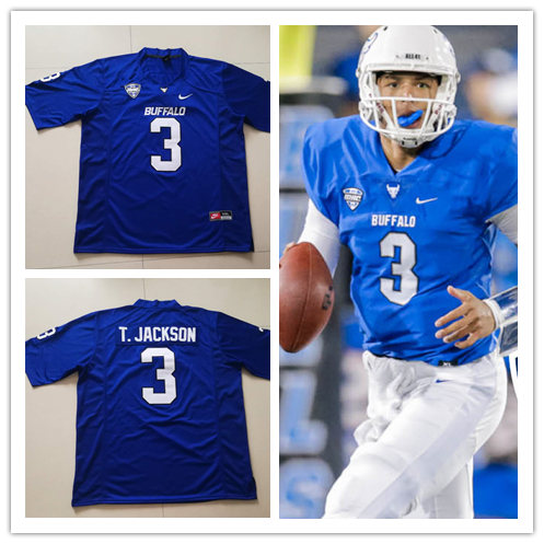 Men's Buffalo Bulls #3 Tyree Jackson Nike Blue College football Game Jersey