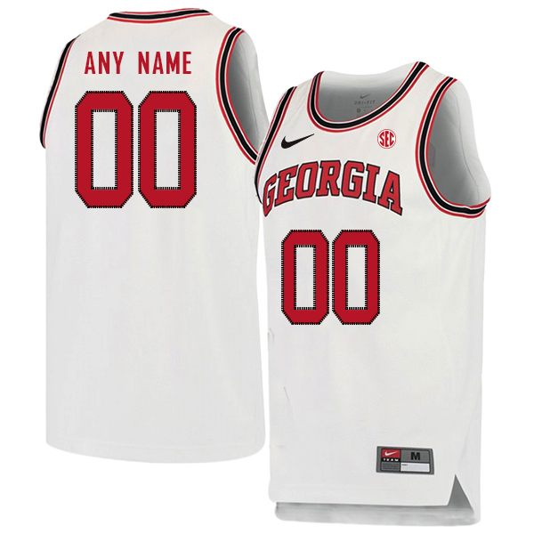 Men's Georgia Bulldogs Custom Nike White Retro College Basketball Game Jersey
