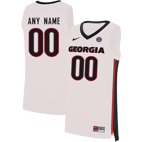 Men's Georgia Bulldogs Custom Nike White College Basketball Game Jersey