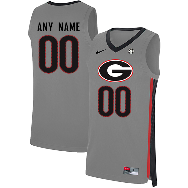 Men's Georgia Bulldogs Custom Nike Grey College Basketball Game Jersey