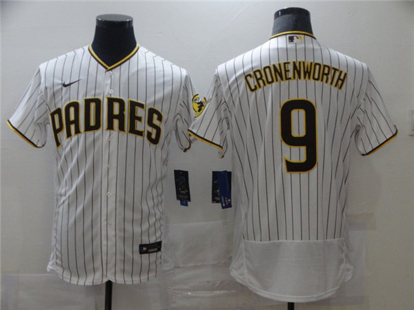 Men's San Diego Padres #9  Jake Cronenworth  Nike White Brown Home Flex Base Baseball Jersey