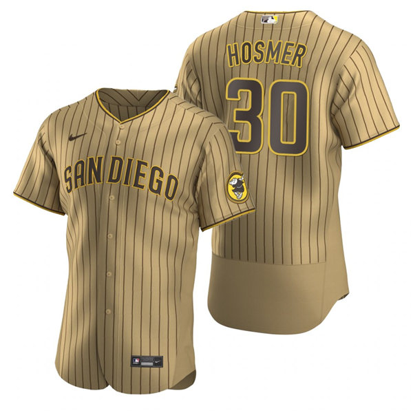 Men's San Diego Padres #30 Eric Hosmer Nike Tan Brown Alternate Flex Base Baseball Jersey