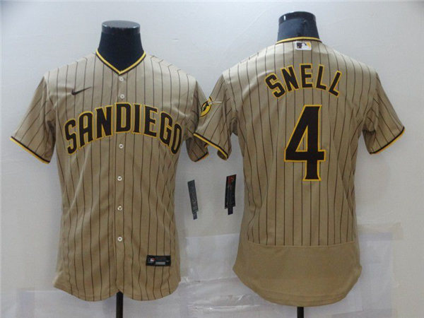 Men's San Diego Padres #4 Blake Snell Nike Tan Brown Alternate Flex Base Baseball Jersey