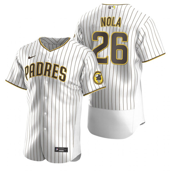 Men's San Diego Padres #26 Austin Nola Nike White Brown Home Flex Base Baseball Jersey