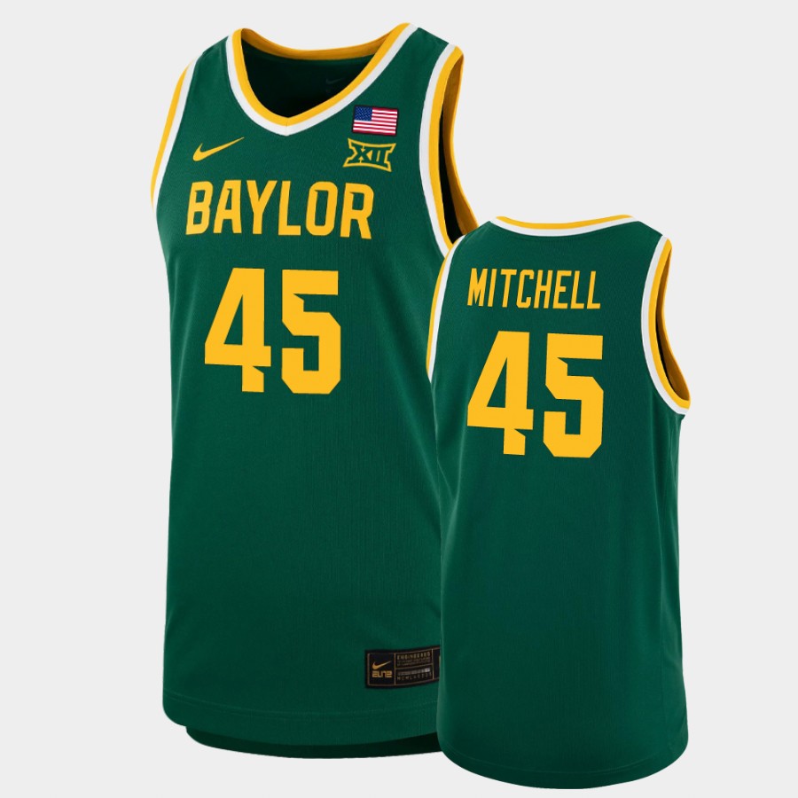 Men's Baylor Bears #45 Davion Mitchell Nike Green NCAA College Basketball Jersey