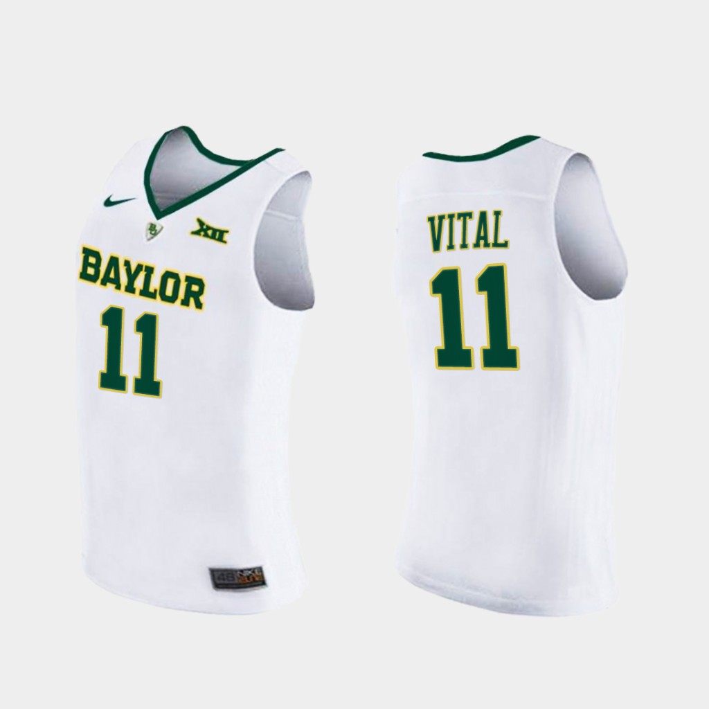 Men's Baylor Bears #11 Mark Vital Nike White NCAA College Basketball Jersey