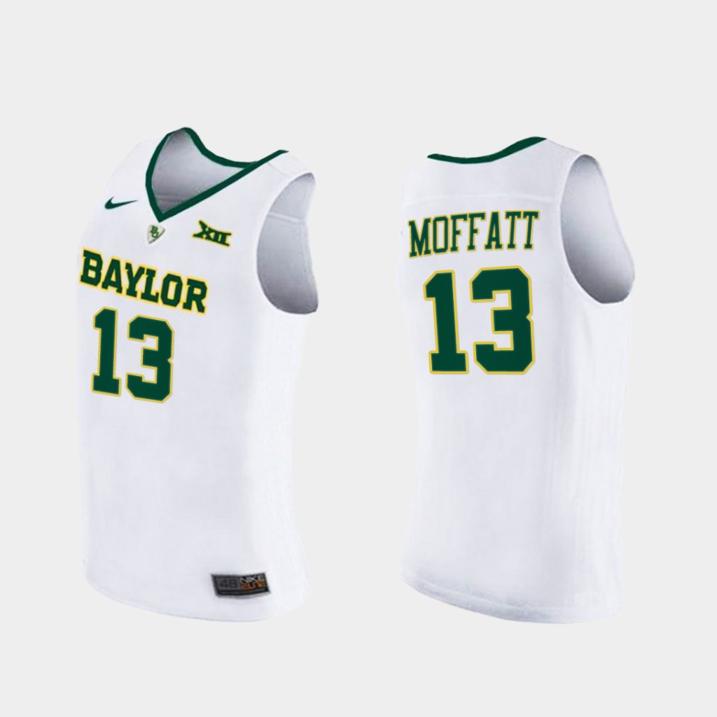 Men's Baylor Bears #13 Jackson Moffatt Nike White NCAA College Basketball Jersey