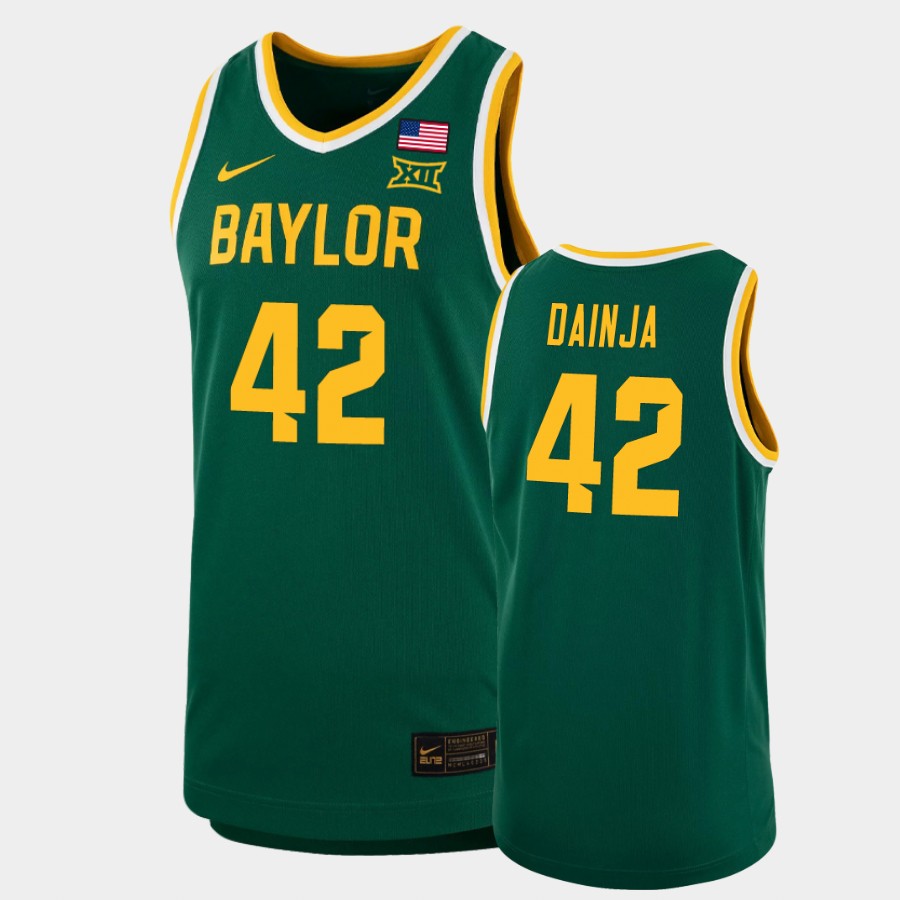 Men's Baylor Bears #42 Dain Dainja Nike Green NCAA College Basketball Jersey