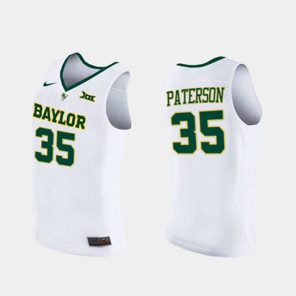 Men's Baylor Bears #35 Mark Paterson Nike White NCAA College Basketball Jersey
