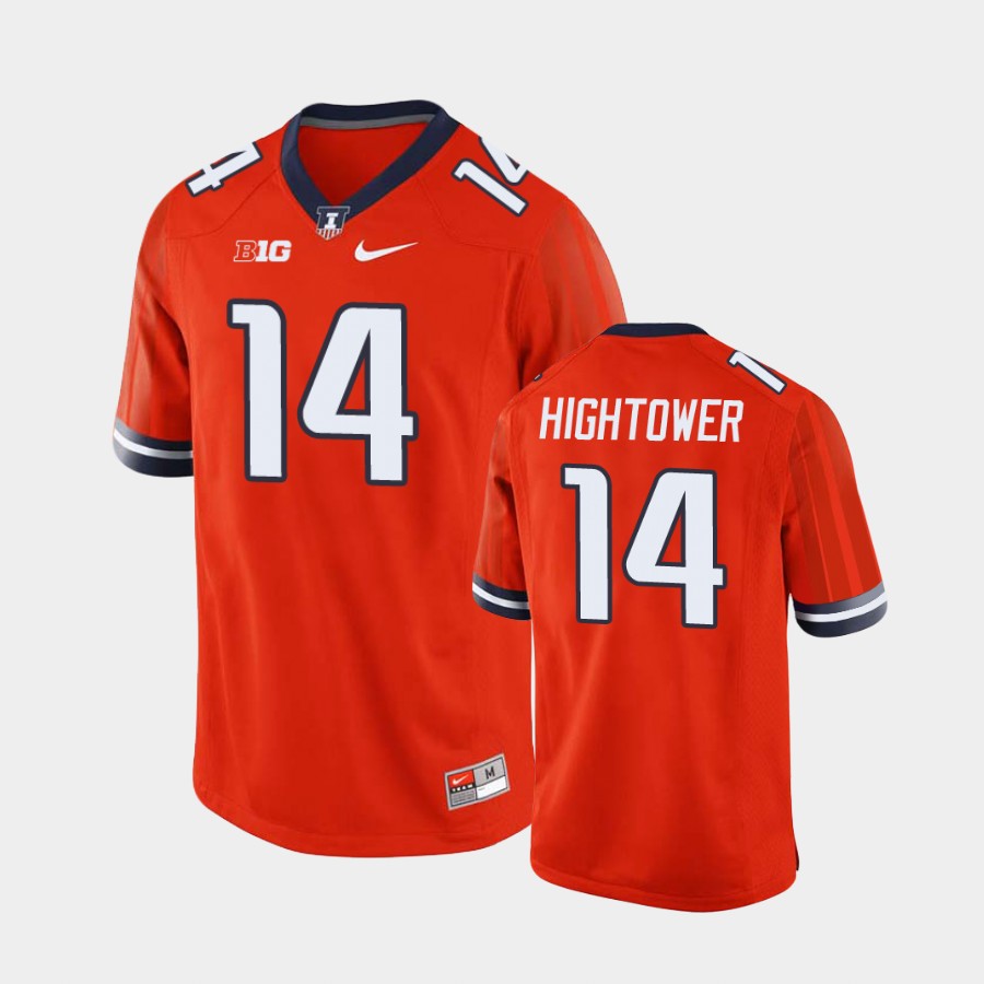 Men's Illinois Fighting Illini #14 Brian Hightower Nike Orange College Football Jersey