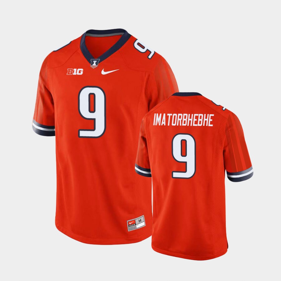 Men's Illinois Fighting Illini #9 Josh Imatorbhebhe Nike Orange College Football Jersey