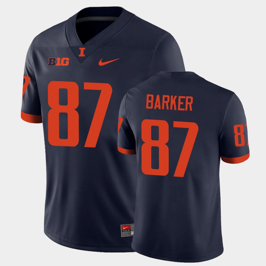 Men's  Illinois Fighting Illini #87 Daniel Barker Nike Navy College Football Jersey