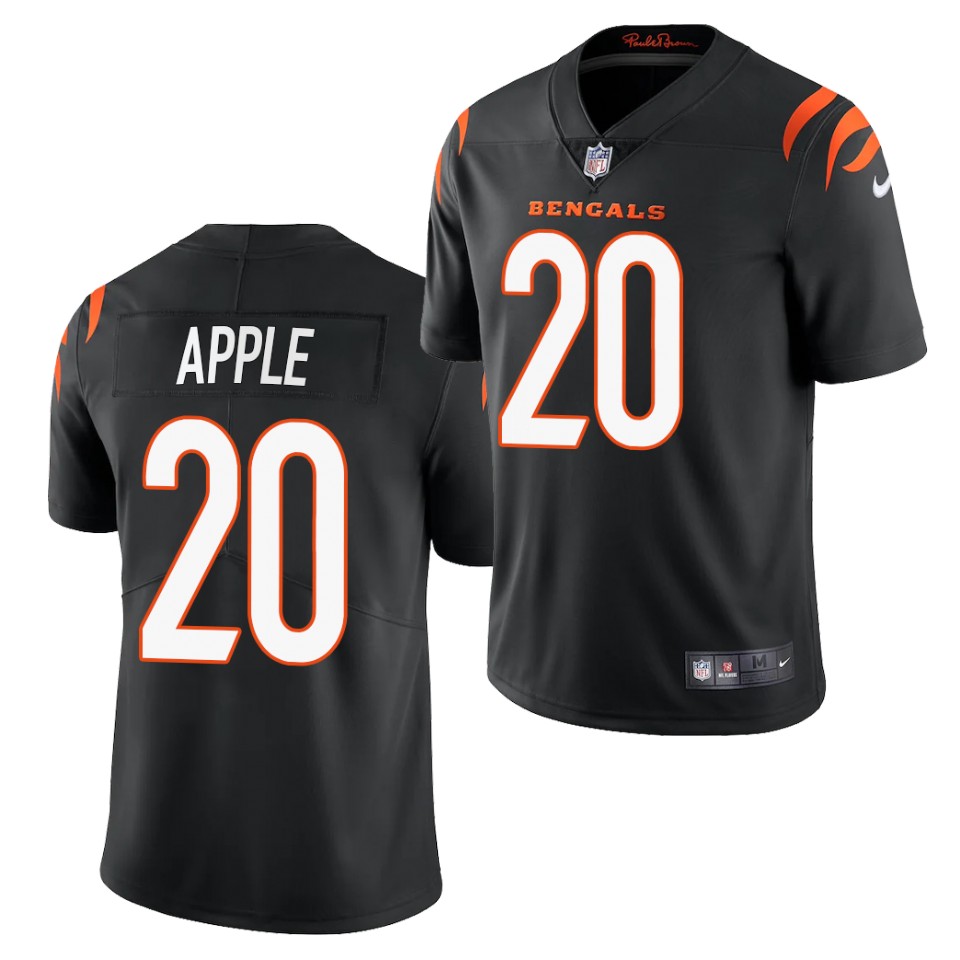 Men's Cincinnati Bengals #20 Eli Apple 2021 Nike Black Vapor Limited Jersey