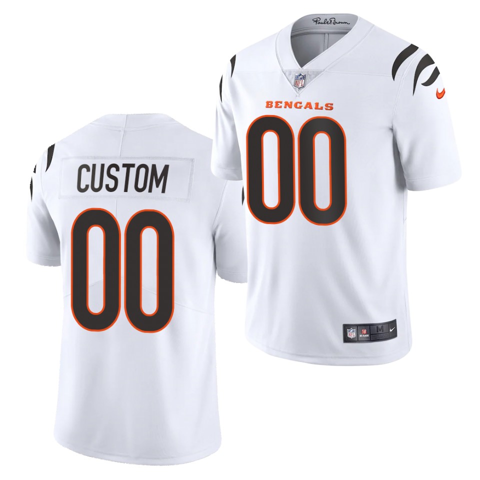 Men's Cincinnati Bengals Custom Nike White 2021 Vapor Limited Jersey