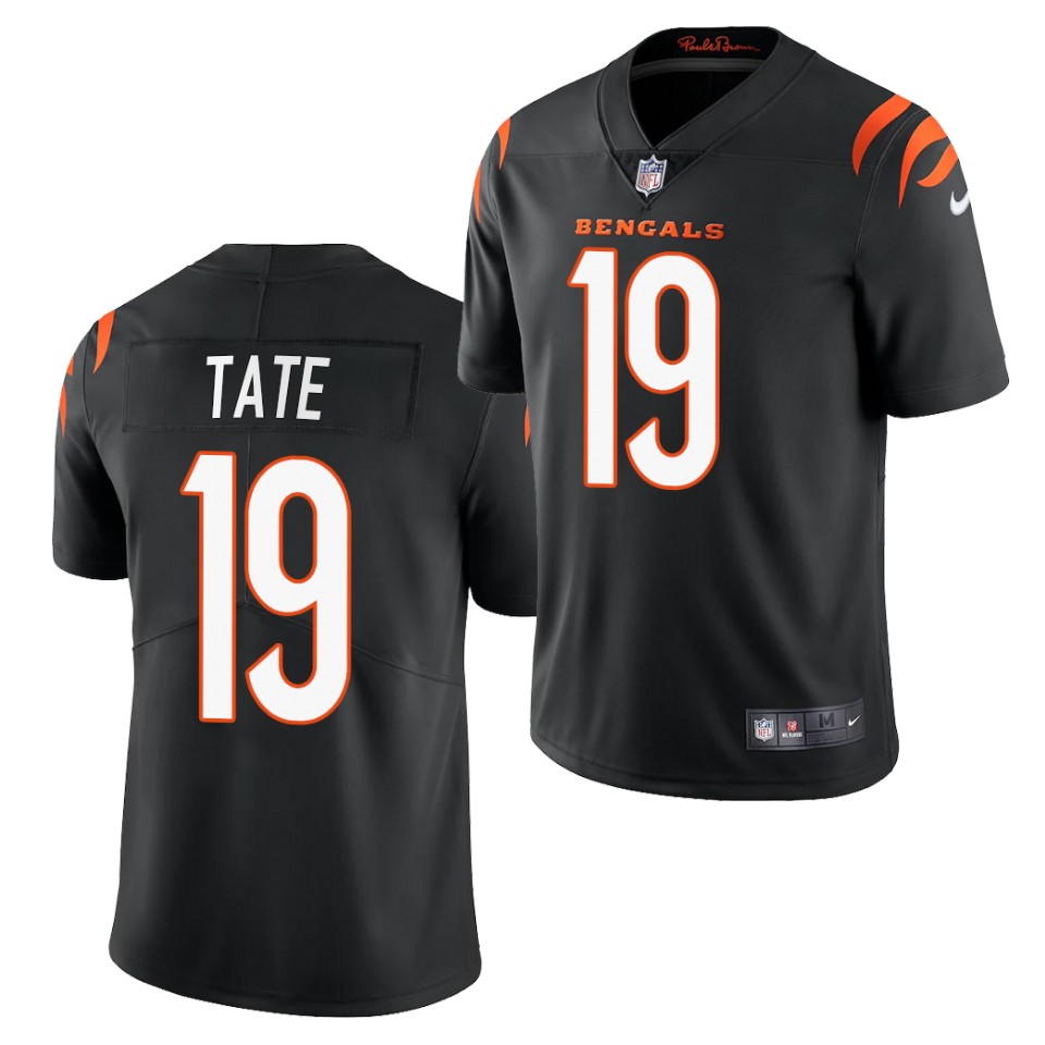 Men's Cincinnati Bengals #19 Auden Tate 2021 Nike Black Vapor Limited Jersey