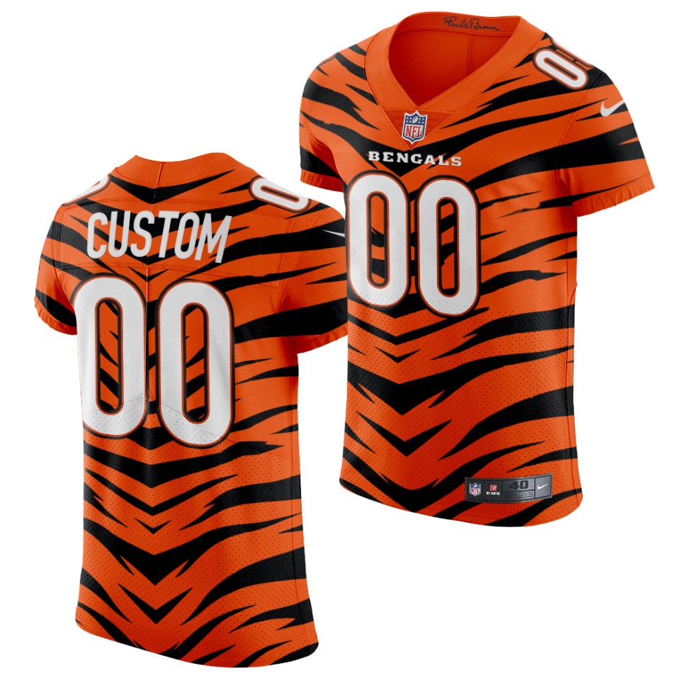 Men's Cincinnati Bengals Custom 2021-22 Orange Nike NFL City Edition Limited Jersey