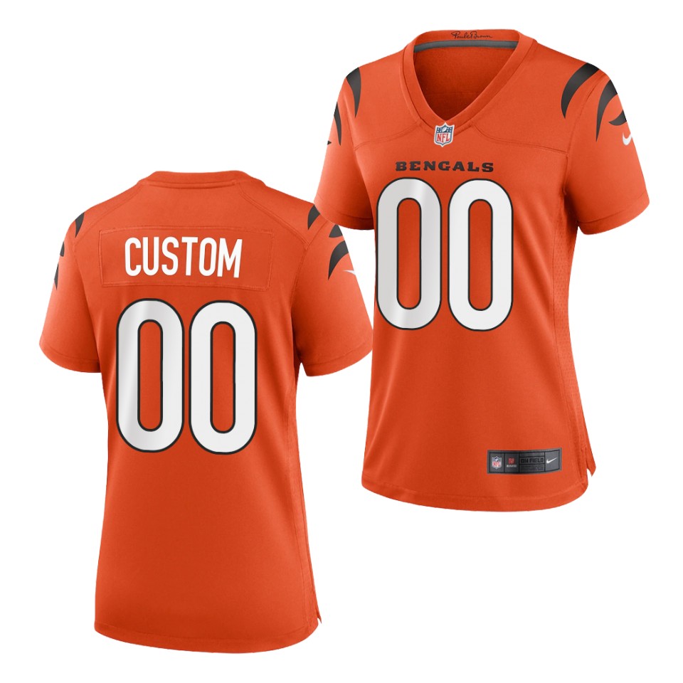 Women's Cincinnati Bengals Custom 2021 Nike Orange Alternate Vapor Lady Limited Jersey