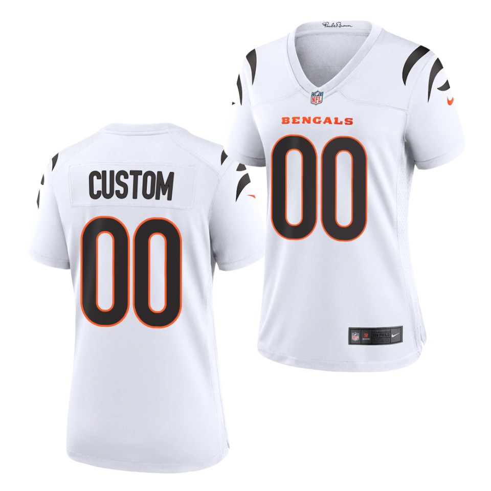 Women's Cincinnati Bengals Custom Nike White 2021 Vapor Lady Limited Jersey