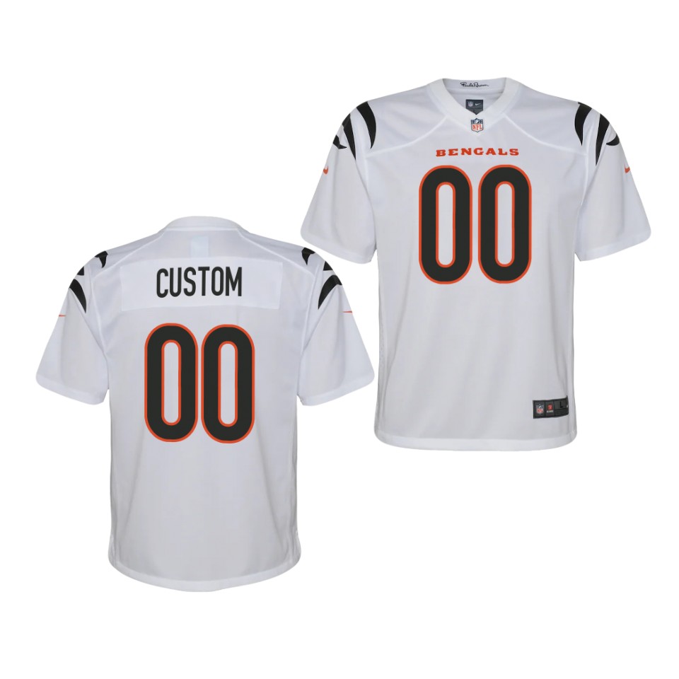 Youth Cincinnati Bengals Custom Nike White 2021 Vapor Kids Limited Jersey