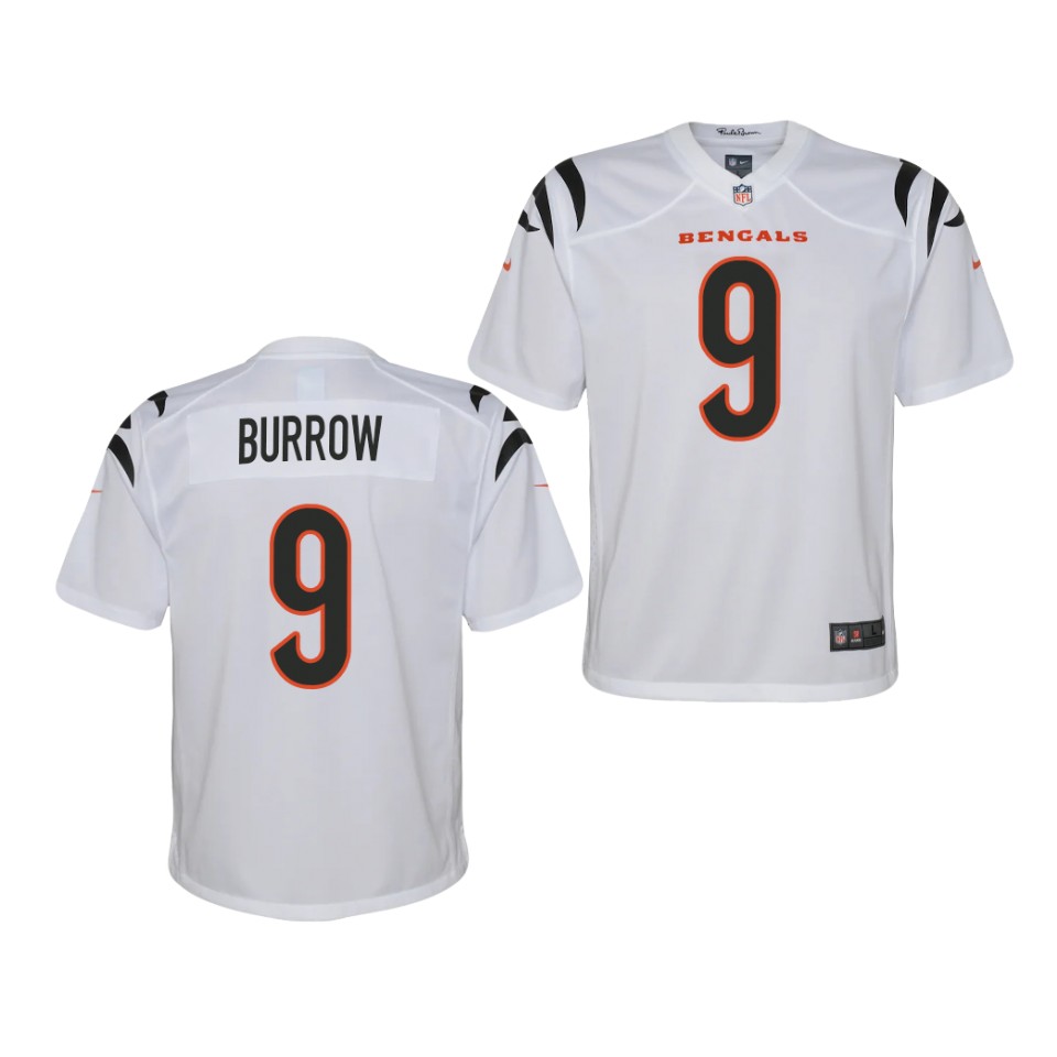 Youth Cincinnati Bengals #9 Joe Burrow 2021 Nike White Vapor Kids Limited Jersey