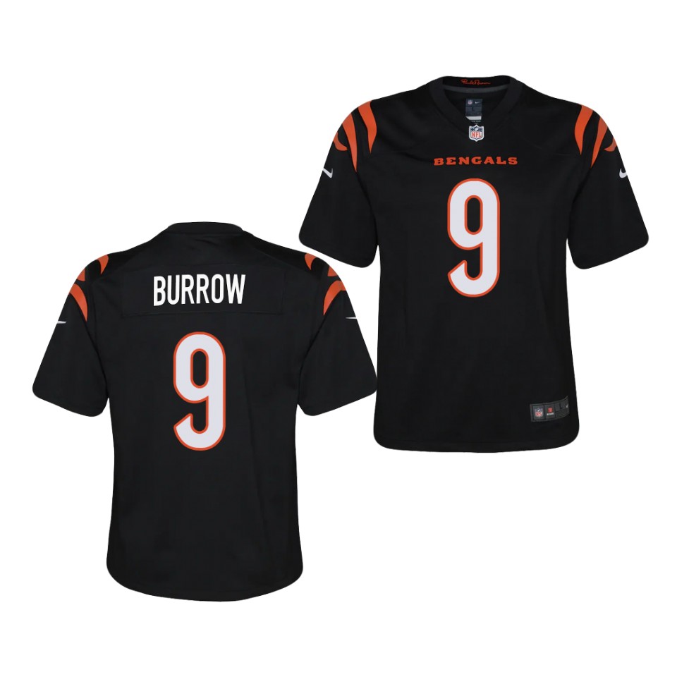 Youth Cincinnati Bengals #9 Joe Burrow 2021 Nike Black Vapor Kids Limited Jersey