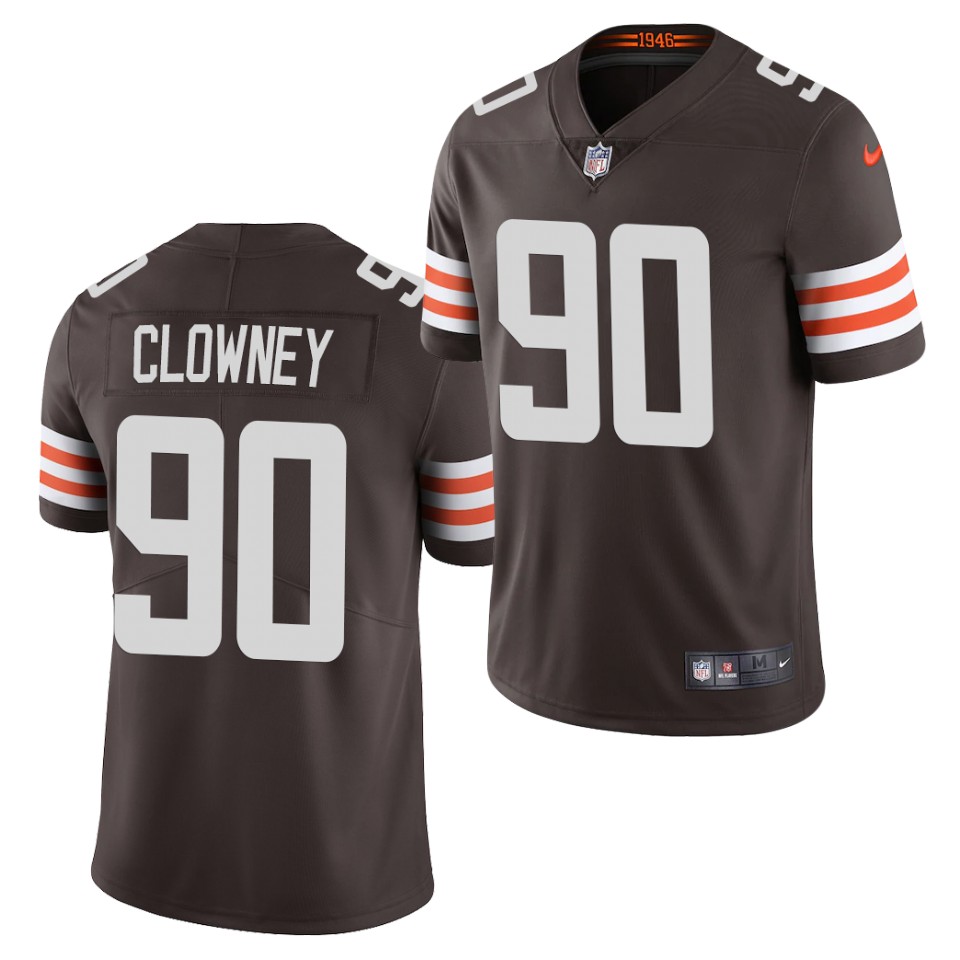 Men's Cleveland Browns #90 Jadeveon Clowney Nike Brown Legend Player Jersey