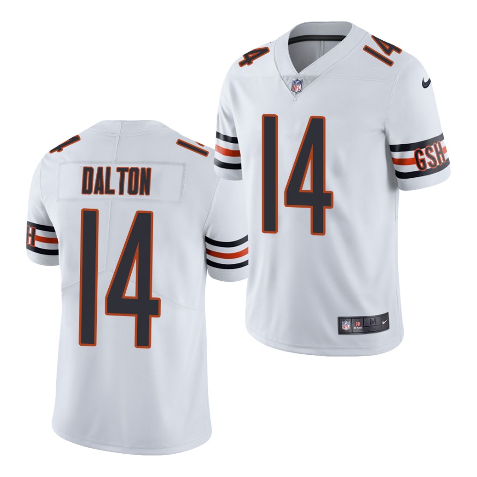 Men's Chicago Bears #14 Andy Dalton Nike White Vapor Limited Footbll  Jersey