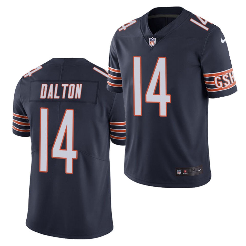 Men's Chicago Bears #14 Andy Dalton Nike Navy Vapor Limited Footbll Jersey