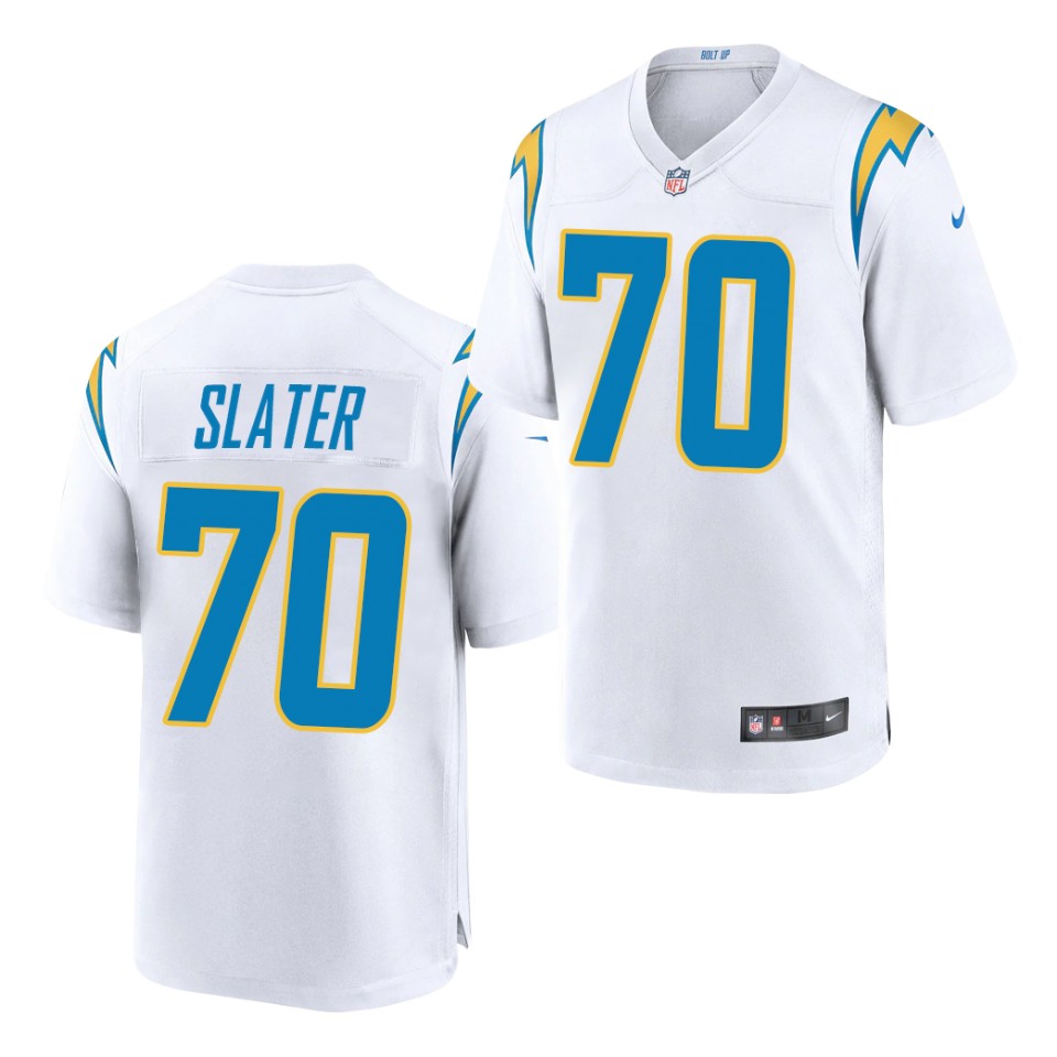 Men's Los Angeles Chargers #70 Rashawn Slater Nike White Game Football Jersey