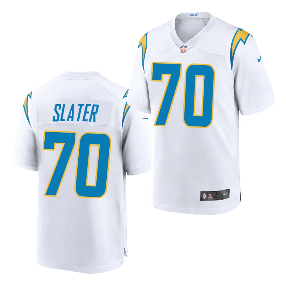 Men's Los Angeles Chargers #70 Rashawn Slater Nike White Vapor F.U.S.E. Limited Jersey